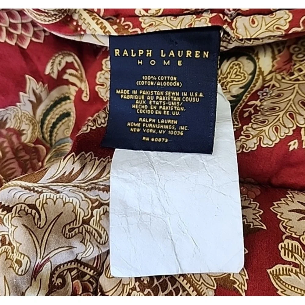 Ralph Lauren 'Jardiniere' Twin Red Sateen Comforter Red USA Stunning‎